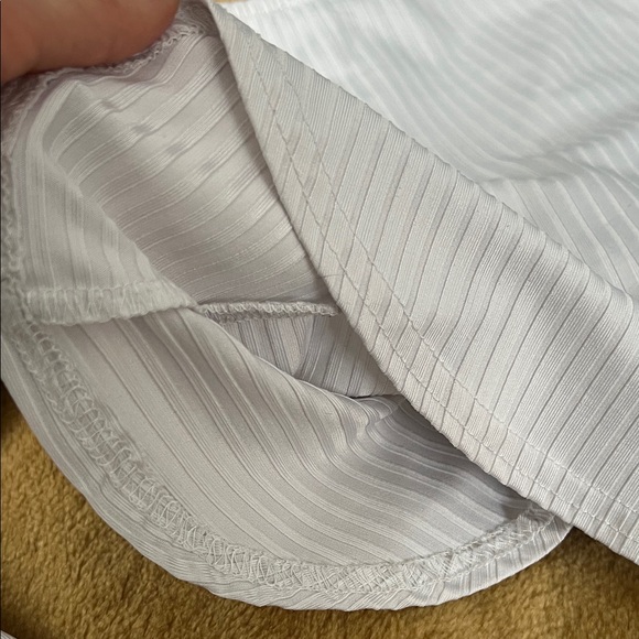 Revamped | Women’s Size XS White Ribbed Long-sleeve Tie-Front Blouse - Picture 5 of 6